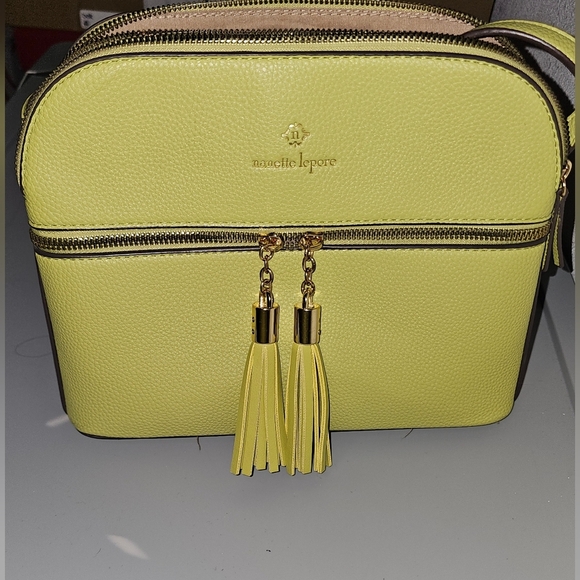 Nanette Lepore Handbags - Nanette Lepore Lime Crossbody Bag with Tassels